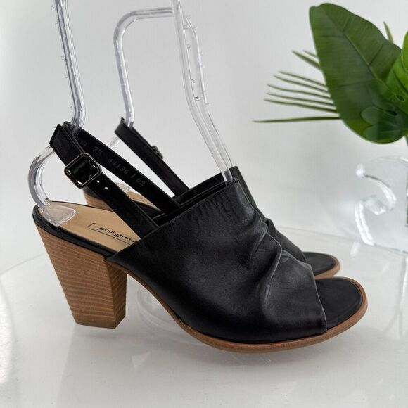 Paul Green Raquel Sandal Womens 10 Black Leather Open Toe Bootie Slingback - Picture 3 of 16